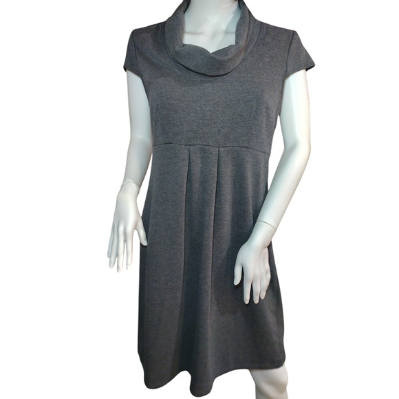 Spense Womens Cap Sleeve Cowl Neck Ribbed Knit Sweater Dress Gray Size 6 - Picture 2 of 16